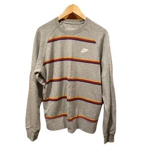 EUC‎ Nike Mens Golf Stripe French Terry Fleece Crew Preppy Small